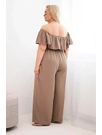 Dámský overal Plus Size s volánem a krátkým rukávem fango