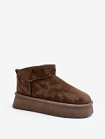 Dámske zimné topánky na hrubej podrážke tmavozelené Caliksa