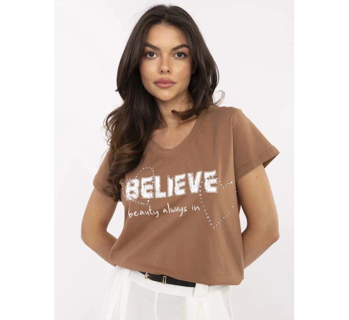 Tričko CLM TS 1726.87 svetlohnedé