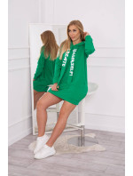 Nadrozmerné šaty s kapucňou zelené