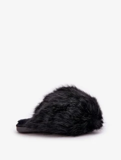 Dámske čierne papuče Wladisa s umelou kožušinou