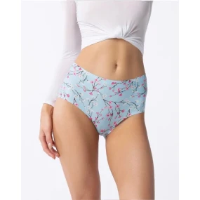 Dámske jednoduché maxi nohavičky Sakura Light Blue Pattern - Julimex Dámske jednoduché maxi nohavičky Sakura Light Blue Pattern - Julimex