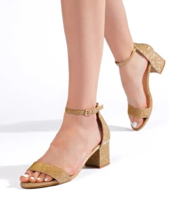Dámske sandále na podpätku BL435 Gold - Lady Glory