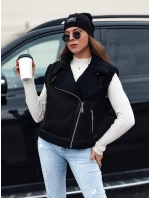 Dámská semišová vesta s ovčí kůží černá Dstreet model 21981590 - FashionStreet