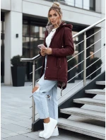 Dámska bunda parka s odnímateľnou kapucňou FashionStreet bordová TY5349