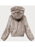 Krátká béžová dámská kožešinová bunda model 17552858 - S'WEST Krátká béžová dámská kožešinová bunda model 17552858 - S'WEST