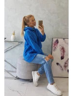 Zateplená mikina s nevädzovo modrými patentkami