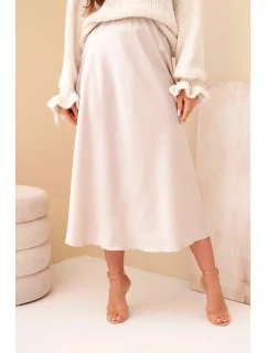 Dámská viskózová sukně rozšířená tmavě béžová