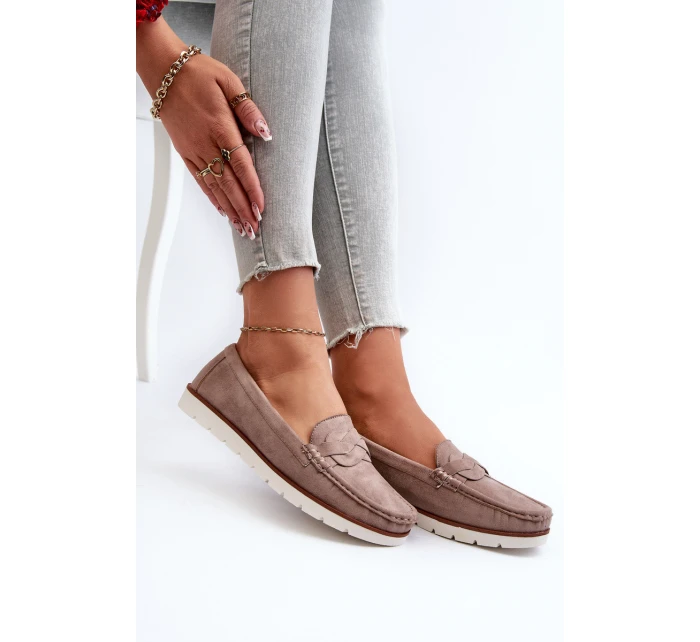 Dámské Mokasíny Z Semiše Tmavě Béžové model 21661255 - EVENTO