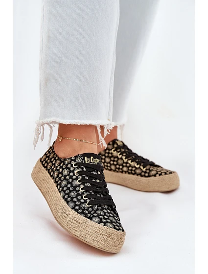 Vzory tenisky dámské na platformě s pletením model 21694043 černé - Lee Cooper Vzory tenisky dámské na platformě s pletením model 21694043 černé - Lee Cooper