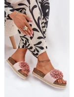 Klapki Damskie Na Platformie Z Ozdobnymi Kwiatkami Różowe Tessara Klapki Damskie Na Platformie Z Ozdobnymi Kwiatkami Różowe Tessara