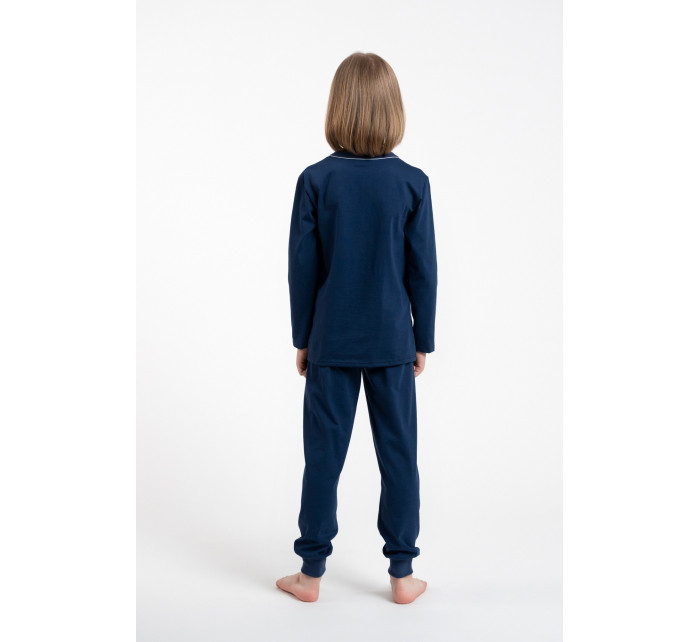 Chlapčenské pyžamo s dlhým rukávom a dlhými nohavicami - tmavomodré