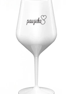 PAUZIČKA - bílá nerozbitná sklenice na víno 470 ml
