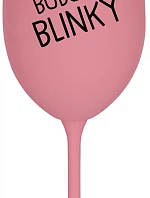 BUBUBUBLINKY - růžová sklenice na víno 350 ml