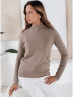 Dámský svetr s polovičním rolákem beige Dstreet model 21990924 - FashionStreet