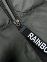 Šedo-zelená krátka vesta so stojačikom (B8245-70)