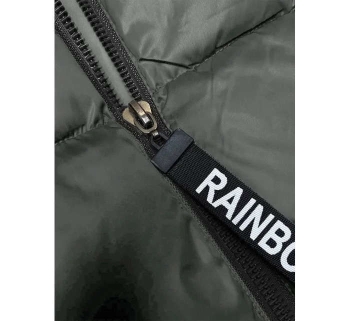 Šedo-zelená krátka vesta so stojačikom (B8245-70)