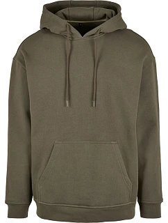 Build your Brand BB 006 Oversize mikina s kapucňou z hrubej bavlny 56.B006 olivová