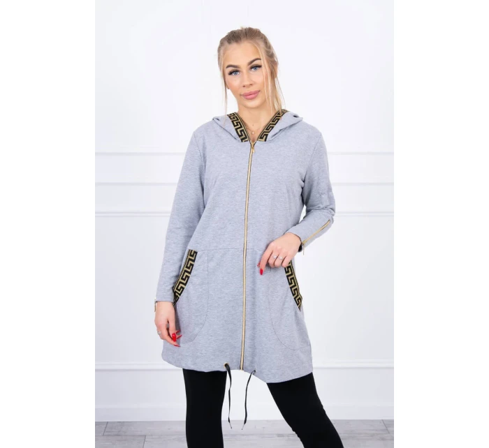 Mikina s ozdobnou šedou páskou