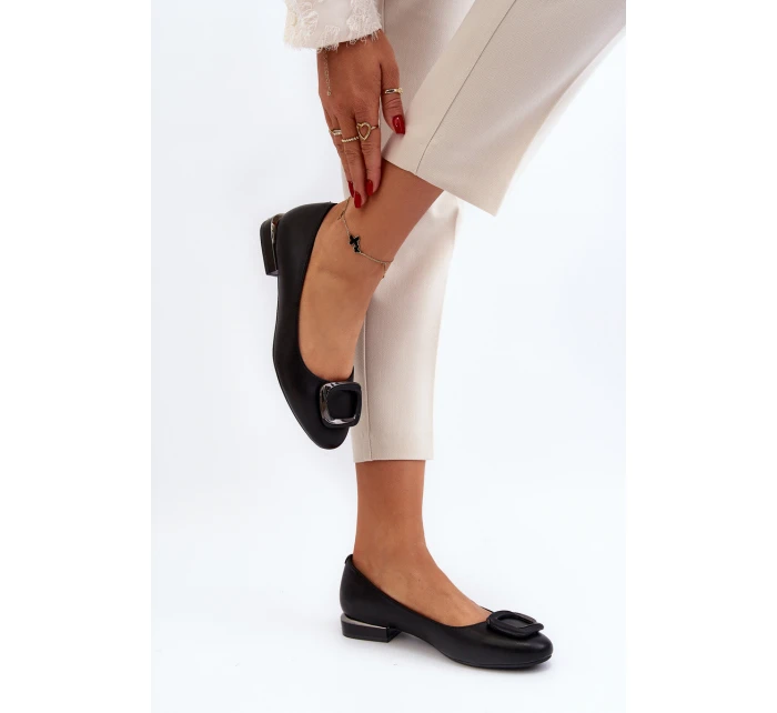 Baleriny Z Klamrą Sergio Leone BL203 Czarne