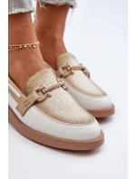 Skórzane Mokasyny Półbuty Damskie Maciejka 06493-11 Biało-Beżowe
