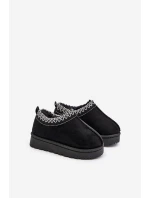 Śniegowce Botki Dziecięce Na Platformie Ocieplane Futerkiem Czarne Vilabria