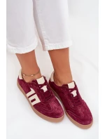 Dámské semišové sneakersy model 21704973 bordové - VINCEZA