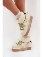 Śniegowce Na Platformie D.Franklin DFSH371015 Jasnobeżowe