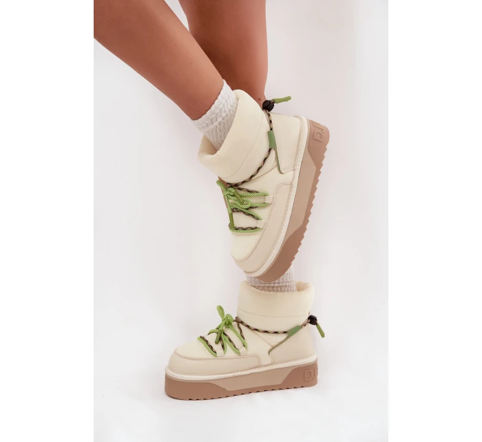 Śniegowce Na Platformie D.Franklin DFSH371015 Jasnobeżowe