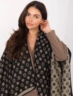 Pončo AT PN 7661.89 čierna a béžová