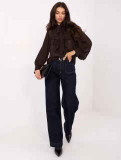 MI KS košeľa A2818.09 tmavohnedá