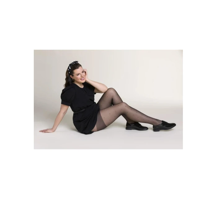 Dámské punčochové kalhoty  Plus Size Code Černá vzor  model 21748031 - Gabriella