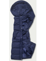 Tmavě modrá dlouhá dámská péřová vesta model 17689067 - J.STYLE