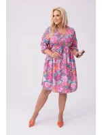 Ružové a zelené dámske letné kvetinové šaty (8276) Ružové a zelené dámske letné kvetinové šaty (8276)