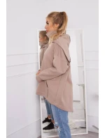 Zateplená mikina se zipem na zádech tmavě béžová Zateplená mikina se zipem na zádech tmavě béžová