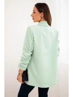 Bunda s klopou elegantná svetlá mentolová