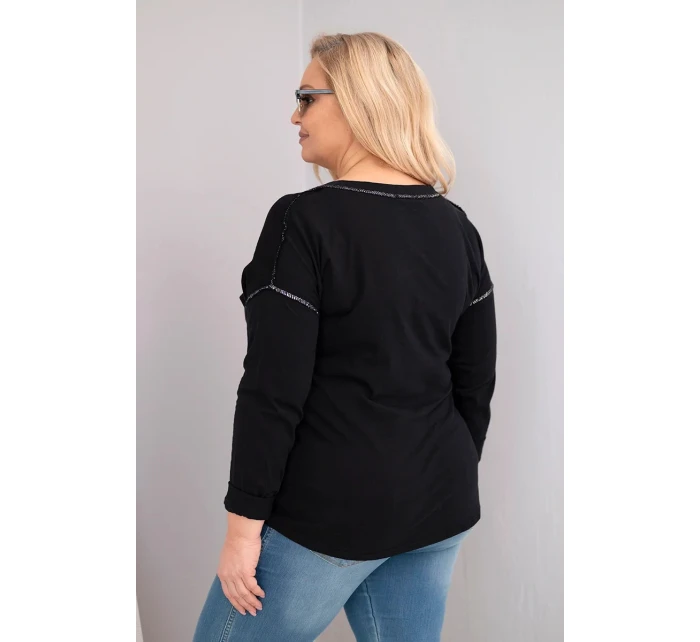 Dámska blúzka v nadmernej veľkosti s Love You More roztrhaná čierna
