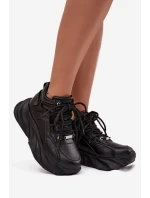 Sneakersy Damskie Skóra Naturalna GOE SS2N4036 Czarne