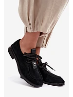 Dámské barefoot polobotky z přírodní semiše model 22356081 černé - D&A