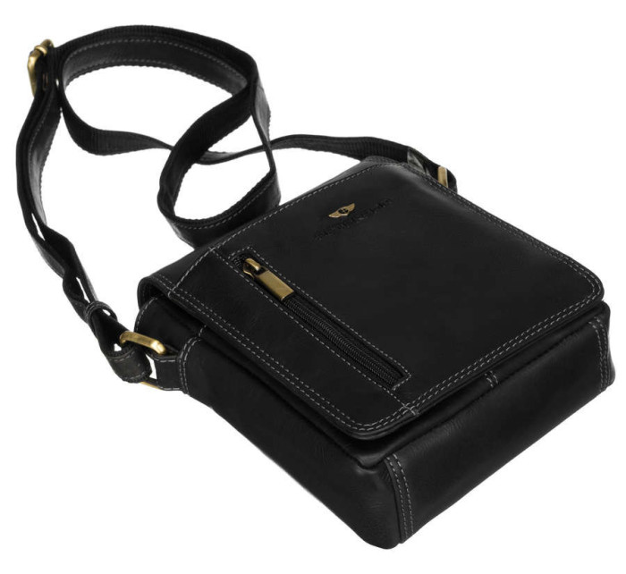 Pánske kabelky [DH] Kožená taška PTN TB 7032 COM BLAC čierna