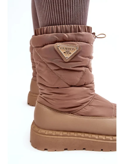 Dámské sněhule se silnou podrážkou, tmavě béžová Lureta