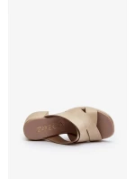 Kožené papuče Zazoo na béžovom bloku
