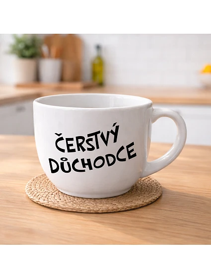 ČERSTVÝ DŮCHODCE - MEGA XXL keramický hrnek 1000 ml