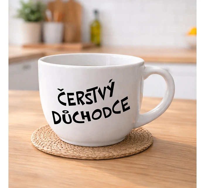 ČERSTVÝ DŮCHODCE - MEGA XXL keramický hrnek 1000 ml