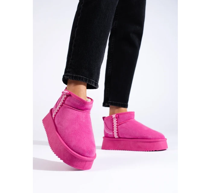 Trendy sněhule růžové dámské platforma Trendy sněhule růžové dámské platforma