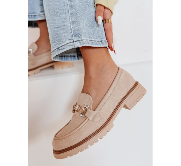 Dámské mokasíny s podrážkou beige Dstreet model 21984922 - FashionStreet Dámské mokasíny s podrážkou beige Dstreet model 21984922 - FashionStreet