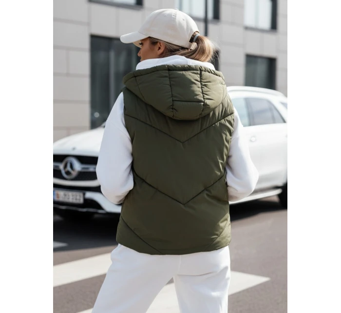 Dámská prošívaná vesta zelená Dstreet model 21990688 - FashionStreet