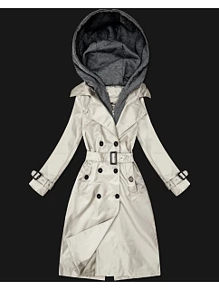 Klasický trenčkot s odnímateľnou kapucňou Goodlookin svetlo béžový (T2-2252#-12)