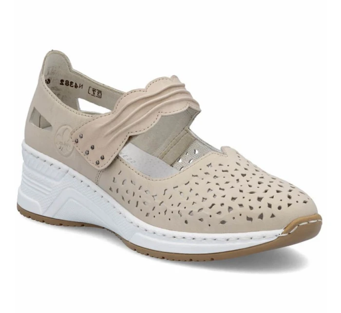 Skórzane na beżowe model 22033926 - Rieker Skórzane na beżowe model 22033926 - Rieker