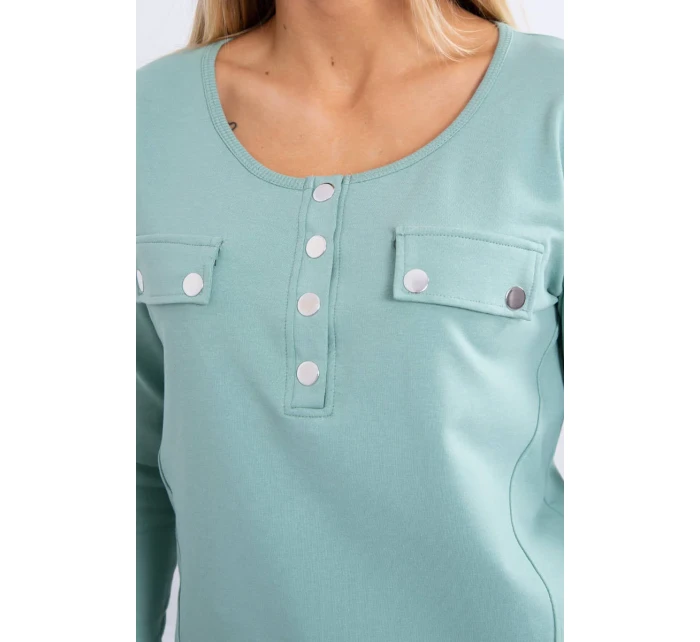 Sada s knoflíkovým výstřihem tmavě mátová Sada s knoflíkovým výstřihem tmavě mátová